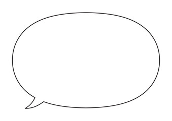シンプルな楕円の吹き出し（外向きしっぽ）