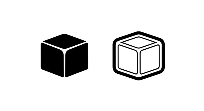 Rounded Corner Isometric Cube Icon for Soft 3D Shapes and Packaging Design