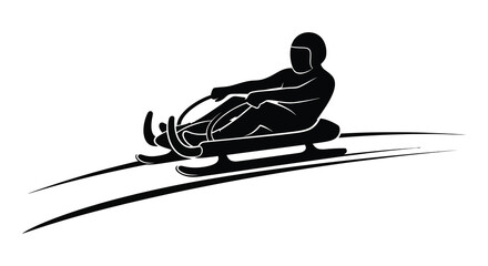 A dynamic illustration depicts a luge racer in action showcasing speed and precision presented as a silhouette © jivect02