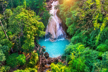 Ko Luang Waterfall or Heart Shaped Waterfall in Lamphun province, Thailand.