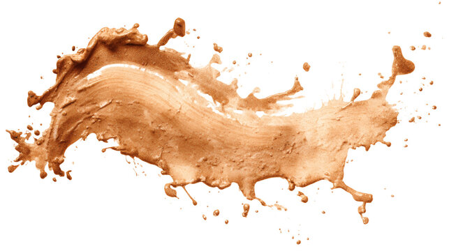 Foundation makeup stains, isolated on a white background