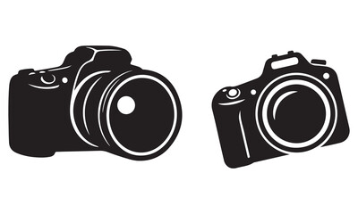 Vintage and Modern Camera Vector Set &ndash; Photography Equipment Icons, DSLR and Retro Camera Illustrations
