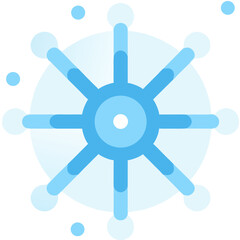 Fototapeta premium Bright Blue Snowflake Vector Illustration with Modern Flat Design Style and Minimalist Aesthetic for Winter Season Holiday Decorations and Technology Network Concepts