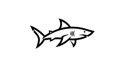Fototapeta premium Shark illustration in black and white