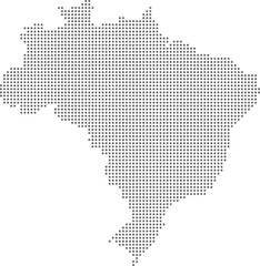 Minimalist brazil map with grid pattern isolated on transparent background