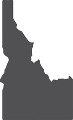 Minimalist silhouette of idaho state outline isolated on transparent background