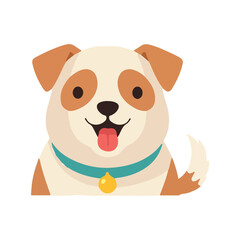 Fototapeta premium Happy Dog Head Cartoon Mascot Illustration