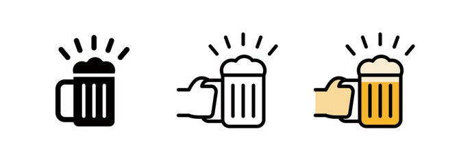 Beer and alcohol icons, izakaya logo