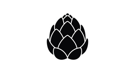 Obraz premium A stark black and white illustration depicts a single artichoke showcasing its layered petal like bracts in detail high quality professional