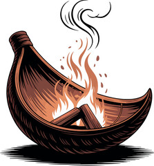 Traditional Lohri Festival Bonfire and Firewood