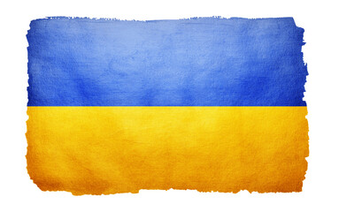 Ukraine flag on white background