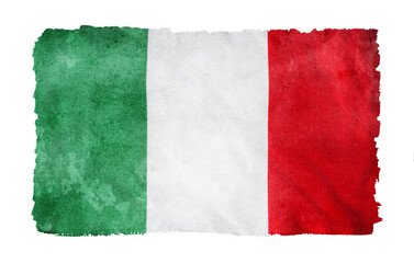 Flag of Italy on white background