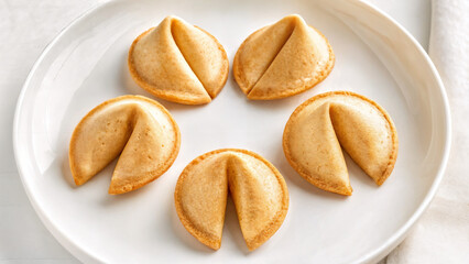 fortune cookie on a white plate