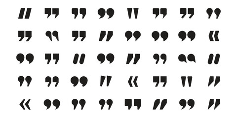 Fototapeta premium Quotation mark vector icon set. Quotation marks icon set vector illustration for quotes, speech, talking marks and comments design. vector, icons