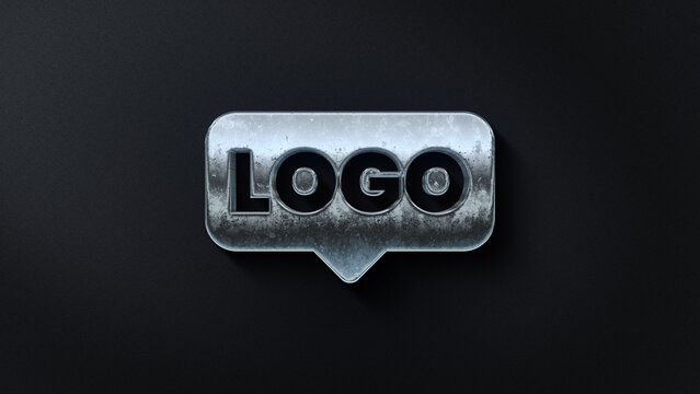 Dark Metal Shiny Extrude Realistic Icon Reflective Logo Reveal