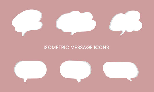 Collection of isometric speech bubbles used for messaging and communication design