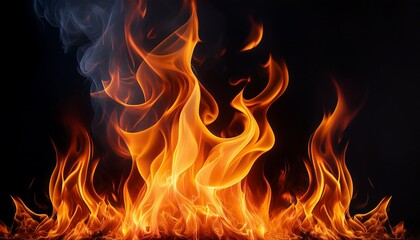 Fototapeta premium Blurred Illustration Of Burning Fire Flame Burning Fire Flame On Black Background