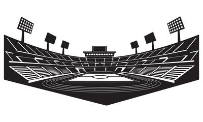 Sports Stadium and Volleyball Net Vector Set &ndash; Arena, Court, and Game Field Outline Illustrations