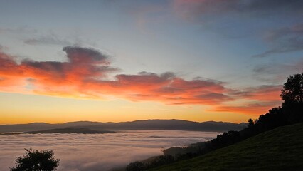 Fototapeta premium breathtaking view of a colorful springtime sunrise
