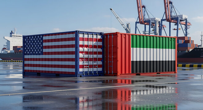 United States UAE Cargo Containers at Port