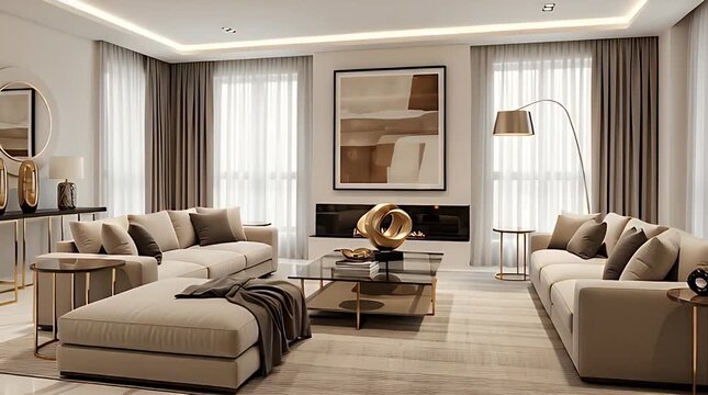 Modern Luxury Living Room Interior Design.