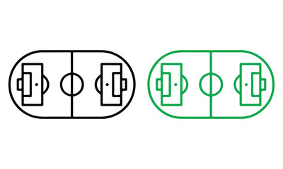 Sports Field Vector Collection &ndash; Football, Basketball, Tennis, and Multi-Sport Arena Layouts in Outline Design