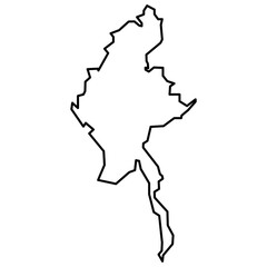 Myanmar Outline Map