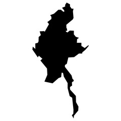 Myanmar Silhouette Map
