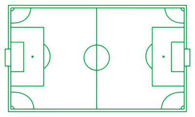 Soccer Field Outline Vector Set &ndash; Football Pitch Layout Diagrams, Minimal Line Art Sports Field Design