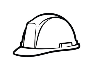 Clean line illustration of a protective construction hard hat, essential safety gear for building sites