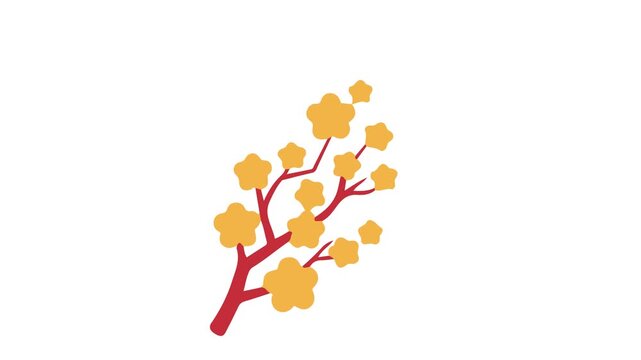 Chinese New Year Floral Decoration Illustration