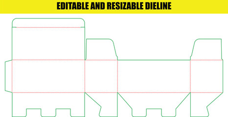 Resizing Folding Box Template with Die Line (Editable Design)