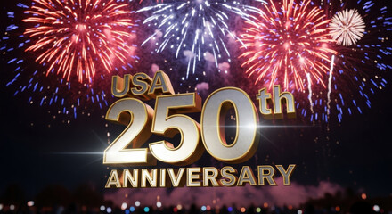 Fototapeta premium Fireworks celebrating USA's 250th anniversary.