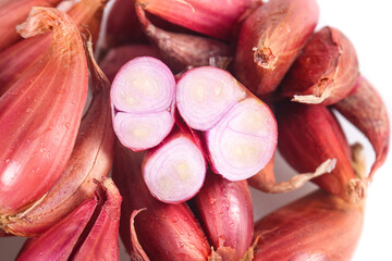 Fresh Red Onions with Purple Skin Sliced Raw Vegetables for Cooking