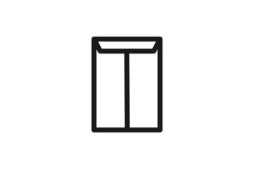 Fototapeta premium ビジネス向け書類用封筒の線画アイコン