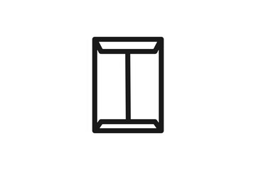 Fototapeta premium 帯付き書類用封筒の線画アイコン
