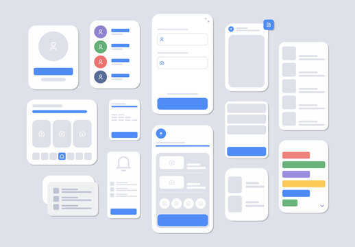 Mobile App UI Wireframe Kit for Modern UX Design