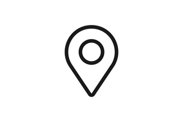 地図の位置ピンと目印の線画アイコン