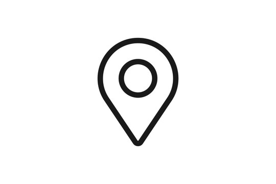 地図の位置ピンと目印の線画アイコン