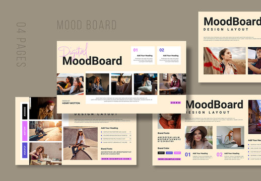 Digital Mood Board Template for Visual Branding