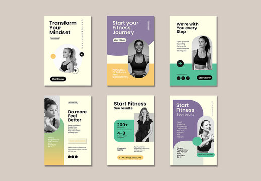Fitness Social Media Story Templates For Workout Motivation And Wellness
