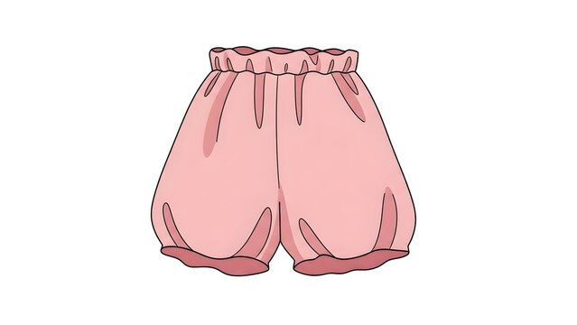 A pair of pink bloomers on transparent background for fashion design illustration