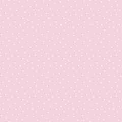 Seamless Vector Pattern small white polka dots toss on pastel pink background Hand Drawn spots