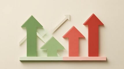 Fototapeta premium Upward Trend Arrows Illustrating Business Growth and Financial Success.