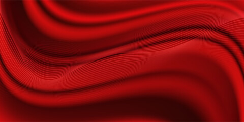 Obraz premium Luxury red satin smooth fabric background. Abstract background luxury red cloth or liquid wave or wavy folds of silk satin background. Red silky fabric. Decoration element for design.