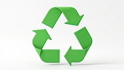Obraz premium Green recycling symbol, sustainability icon, eco-friendly sign, circular economy, waste management, environmental protection