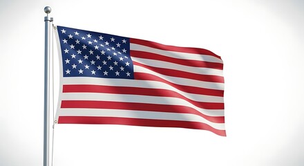 Fototapeta premium The american flag waving in the wind