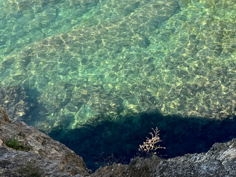 View of the sea from the cliff.