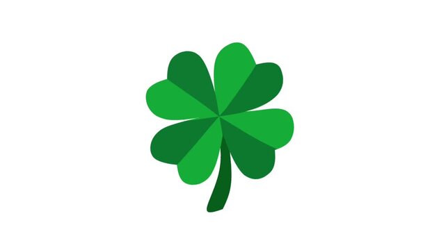 2D Animated Four Leaf Clover for Lucky and St Patrick Day Video