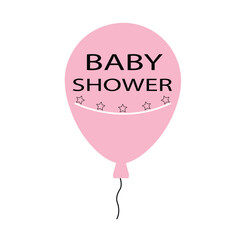 Cute Baby Shower pink Balloon with Soft Pastel Design